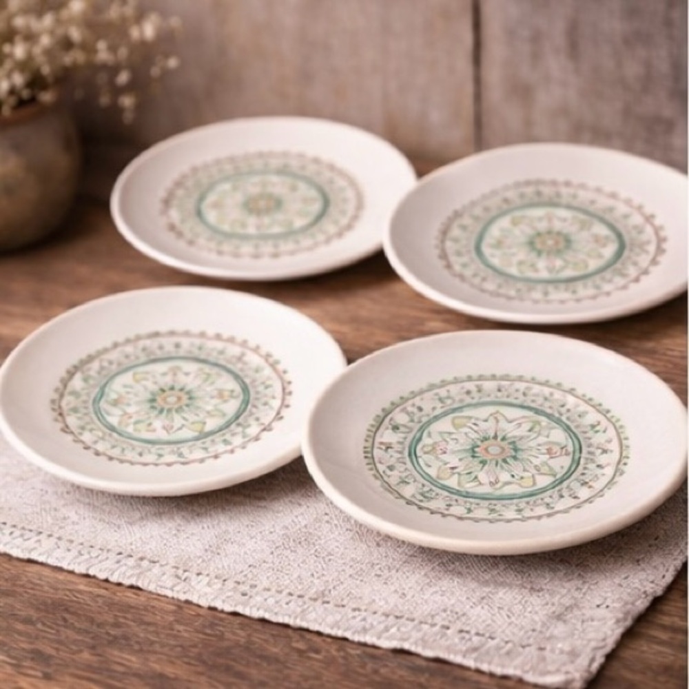 Noritake Japan Palos Verde Vtg Design Dinner‎ Plates Set 4 Cottage Boho Floral